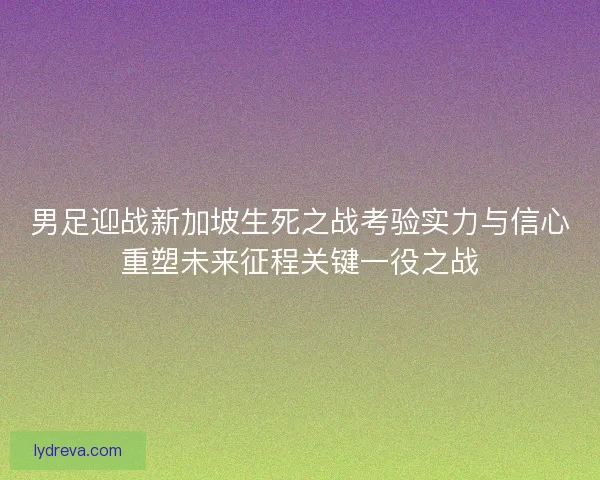 男足迎战新加坡生死之战考验实力与信心重塑未来征程关键一役之战